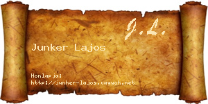 Junker Lajos névjegykártya